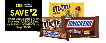 Dollar General Snickers or m&m's offer