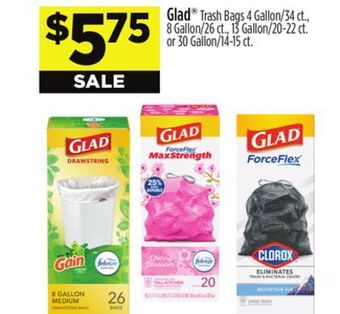 Dollar General Glad trash bags offer