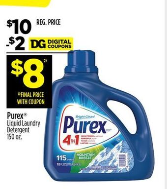 Dollar General Purex liquid laundry detergent offer