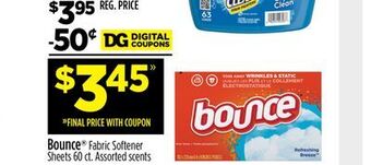 Dollar General Bounce fabric softener sheets offer