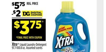 Dollar General Xtra liquid laundry detergent offer