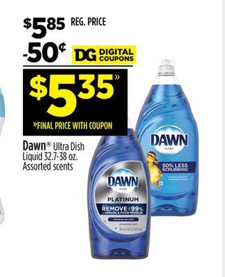 Dollar General Dawn ultra dish liquid offer