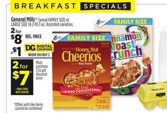 Dollar General General mills cereal offer