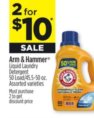 Dollar General Arm & hammer liquid laundry detergent offer