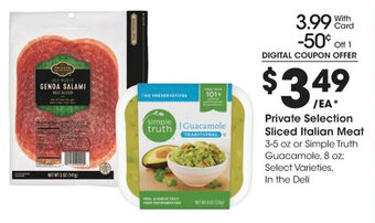 Kroger Private Selection Sliced Italian Meat offer