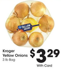 Kroger Kroger Yellow Onions 3 lb Bag offer