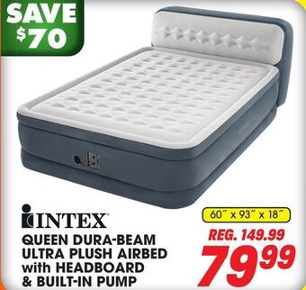 Big 5 Intex queen 18 dura-beam ultra plush airbed with headboard and built-in pump offer
