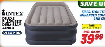 Big 5 Intex twin 16.5 deluxe pillow rest dura-beam airbed with built-in electric pump offer