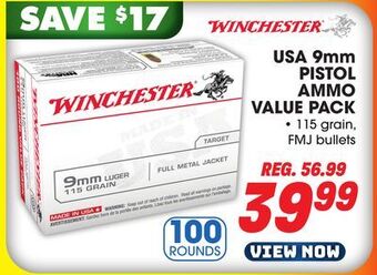 Big 5 Winchester usa 9mm pistol ammunition value pack offer