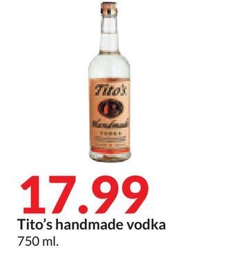 Hy-Vee Tito's handmade vodka offer