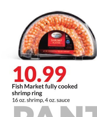 Hy-Vee Fish market fully cooked shrimp ring offer