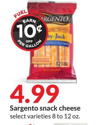 Hy-Vee Sargento snack cheese offer