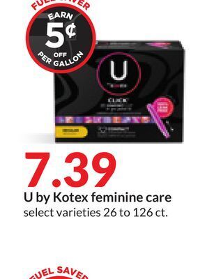Hy-Vee U by kotex feminine care offer