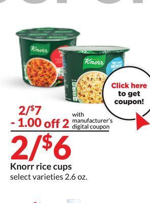 Hy-Vee Knorr rice cups offer