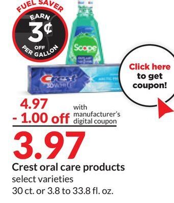 Hy-Vee Crest oral care products offer