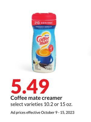 Hy-Vee Coffee mate creamer offer