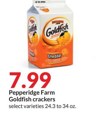 Hy-Vee Pepperidge farm goldfish crackers offer
