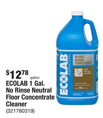 The Home Depot Ecolab 1 gal. no rinse neutral floor concentrate cleaner offer
