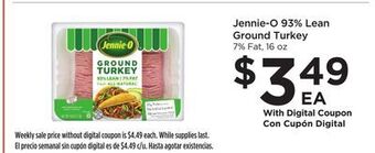 Food 4 Less Jennie-o 93% lean ground turkey offer