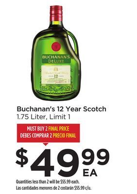 Food 4 Less Buchanan's 12 year scotch offer