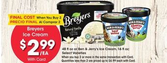 Ralphs Breyers ice cream offer