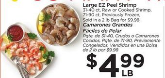 Food 4 Less Large ez peel shrimp offer