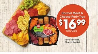 Ralphs Hormel meat & cheese party tray offer