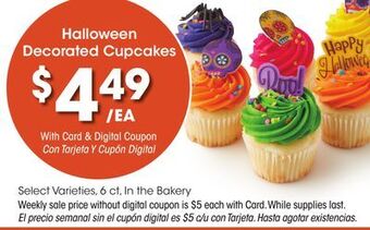 Ralphs Halloween decorated cupcakes offer