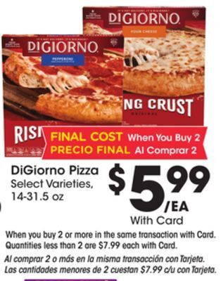 Ralphs Digiorno pizza offer