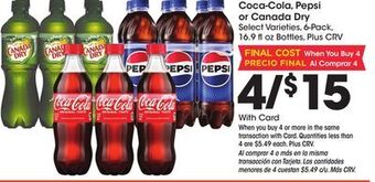 Ralphs Coca-cola, pepsi or canada dry offer