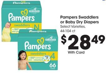 Ralphs Pampers swaddlers or baby dry diapers offer