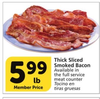 Vons Thick sliced smoked bacon offer