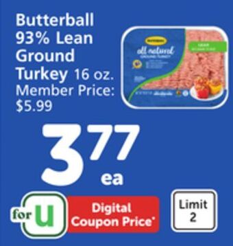 Vons Butterball 93% lean ground turkey offer
