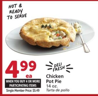 Vons Chicken pot pie offer