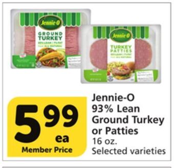 Vons Jennie-o 93% lean ground turkey or patties offer