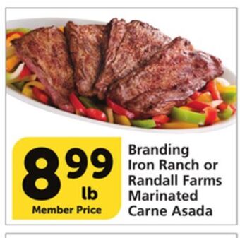 Vons Branding iron ranch or randall farms marinated carne asada offer