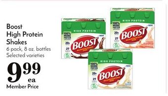 Pavilions Boost high protein shakes offer