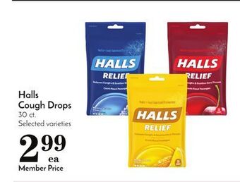 Pavilions Halls cough drops offer