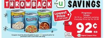 Albertsons Progresso soups offer