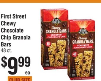 Smart & Final First street chewy chocolate chip granola bars offer