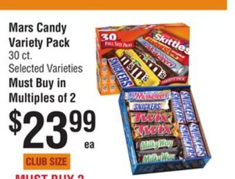 Smart & Final Mars candy variety pack offer