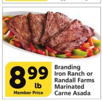 Albertsons Branding iron ranch or randall farms marinated carne asada offer