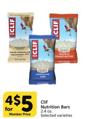 Albertsons Clif nutrition bars offer