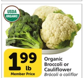 Albertsons Organic broccoli or cauliflower offer