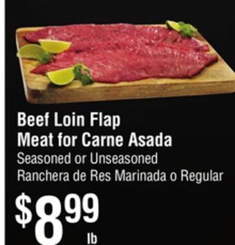 Smart & Final Beef loin flap meat for carne asada offer
