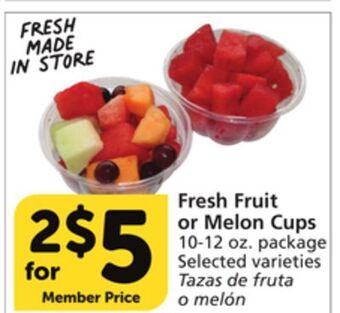 Albertsons Fresh fruit or melon cups offer