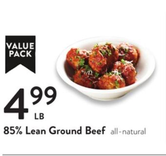 Fresh Thyme 85% lean ground beef offer