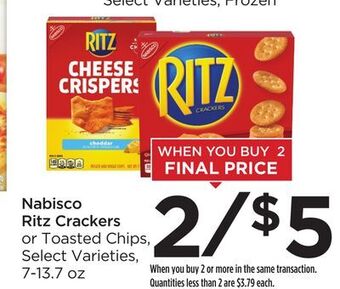 Food 4 Less Nabisco ritz crackers offer