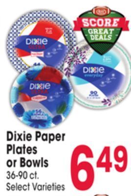 Jewel-Osco Dixie paper plates or bowls offer