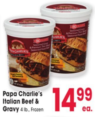 Jewel-Osco Papa charlie's italian beef italian beef & gravy offer